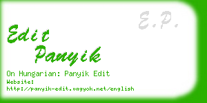 edit panyik business card